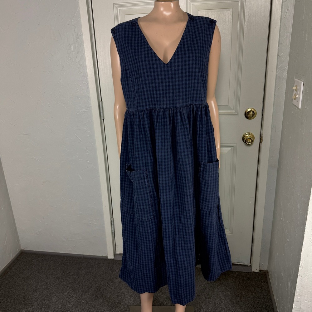 Vintage Laura Ashley Women's Dress UK 14 US 12 Cotton Jumper Gingham Plaid H3-8